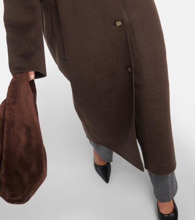 Shop Totême Wool Coat In Brown