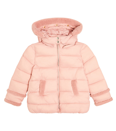 Shop Tartine Et Chocolat Faux Fur-trimmed Padded Jacket In Pink