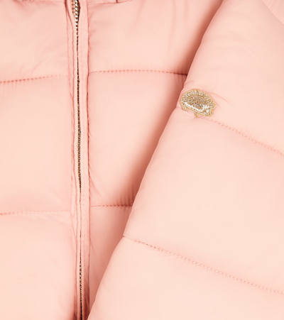 Shop Tartine Et Chocolat Faux Fur-trimmed Padded Jacket In Pink
