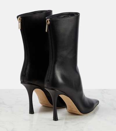 Jimmy Choo Agathe 100 Leather Ankle Boots In Black
