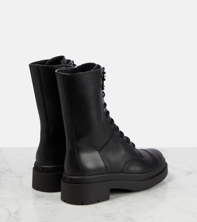 Shop Jimmy Choo Nari Leather Mid-calf Boots In Black