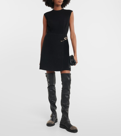 Jimmy Choo Leather Biker Over-the-knee Boots With Studded Toe In Black