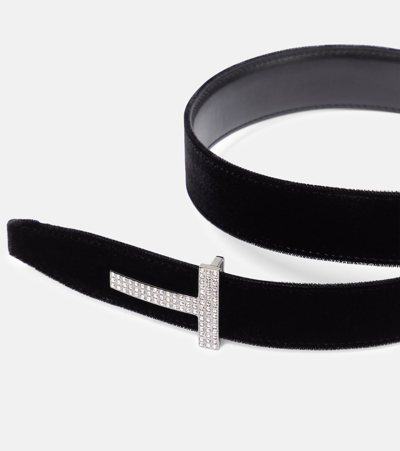 Shop Tom Ford Embellished Belt In Black
