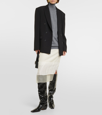 Khaite Delilah Oversized Wool-blend Sweater In Grey