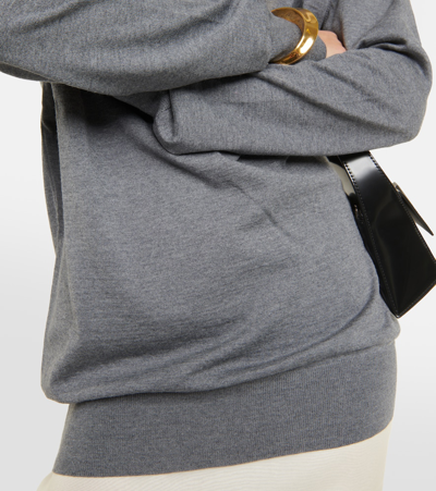 Shop Khaite Delilah Wool Turtleneck Sweater In Grey