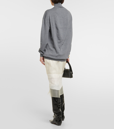 Shop Khaite Delilah Wool Turtleneck Sweater In Grey