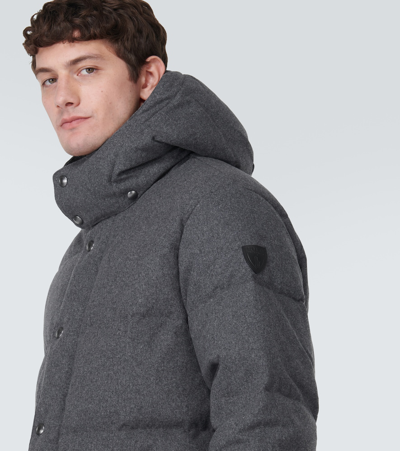 Shop Polo Ralph Lauren Wool-blend Down Coat In Grey