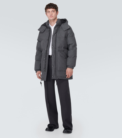 Shop Polo Ralph Lauren Wool-blend Down Coat In Grey