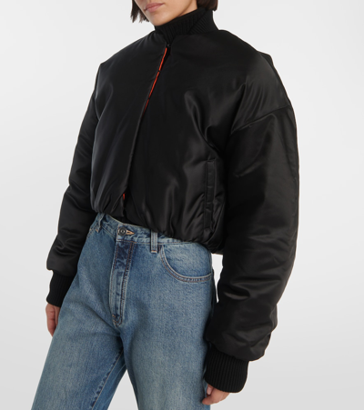 Shop Alaïa Oversized Bomber Jacket In Black