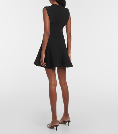 Shop Alaïa `a-line Crepe Minidress In Black