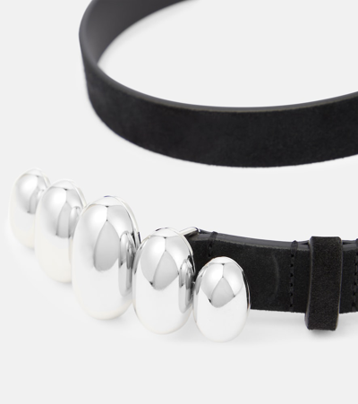 Isabel Marant Fuzz Leather Belt In Black
