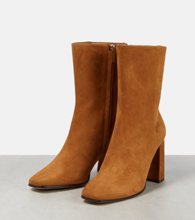 Shop Jimmy Choo Loren 85 Suede Ankle Boots In Brown
