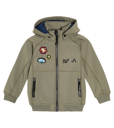 Molo Cloudy Appliqué Softshell Jacket In Green