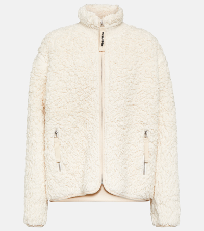 Shop Jil Sander Faux Fur-trimmed Cotton Jacket In White