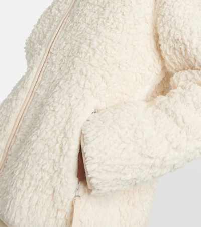 Jil Sander Faux Shearling Zip-front Jacket In White