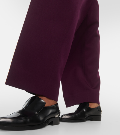 Shop Jil Sander High-rise Wool Straight Pants In Red