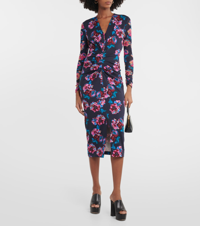 Shop Diane Von Furstenberg Hades Printed Jersey Midi Dress In Multicoloured