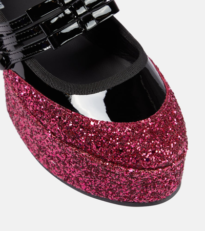Noir Kei Ninomiya Glitter-embellished Loafers In Black