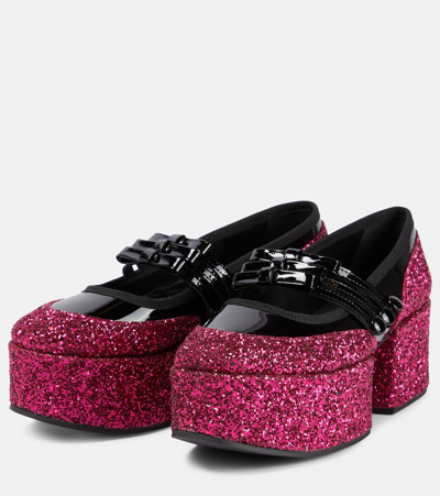 Noir Kei Ninomiya Glitter-embellished Loafers In Black