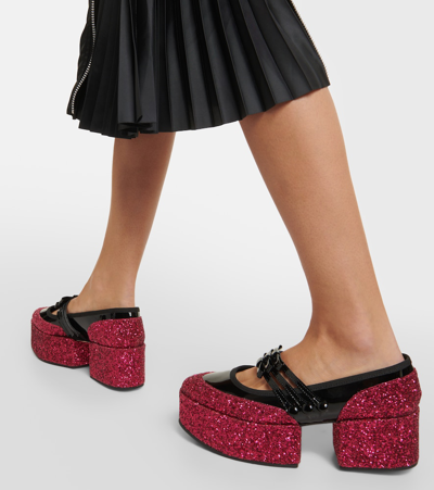 Noir Kei Ninomiya Glitter-embellished Loafers In Black