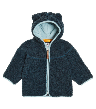 Shop Molo Baby Ummi Fleece Coat In Blue