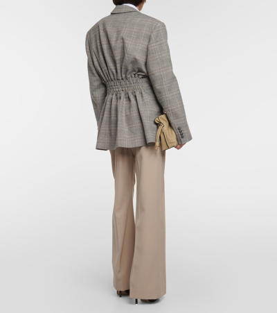 Shop The Mannei Checked Wool-blend Blazer In Grey