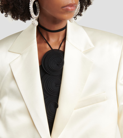 Magda Butrym Cropped Silk-wool Blazer In White