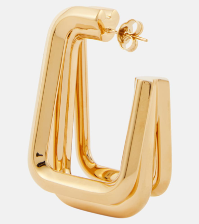 Shop Saint Laurent Hoop Earrings In Gold