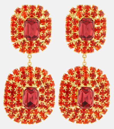 Shop Magda Butrym Embellished Drop Earrings In Orange