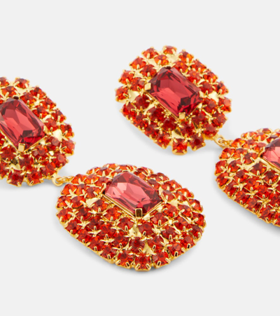 Shop Magda Butrym Embellished Drop Earrings In Orange