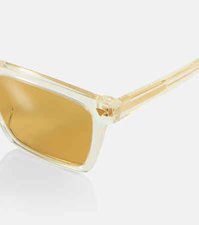 Bottega Veneta Soft Recycled Acetate Square Sunglasses In Yellow