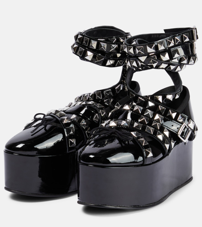 Shop Noir Kei Ninomiya X Repetto Studded Platform Flats In Black