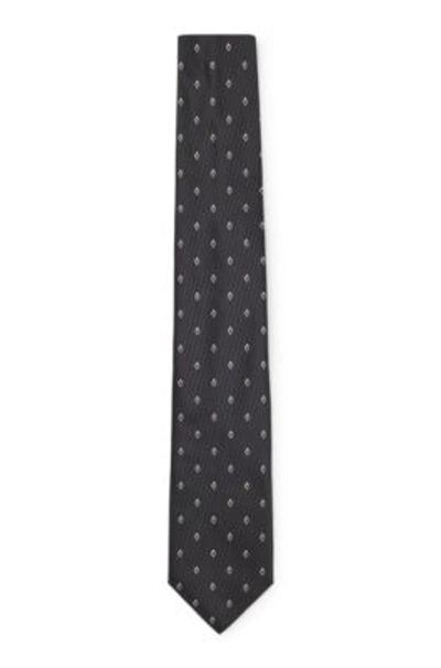 Shop Hugo Boss Silk-jacquard Tie With Modern Pattern In Black