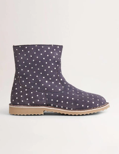 Shop Boden Navy Star Print Suede Ankle Boots College Navy Star Girls