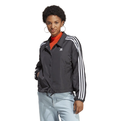 Shop Adidas Originals Womens  Coach Jacket In Black/white