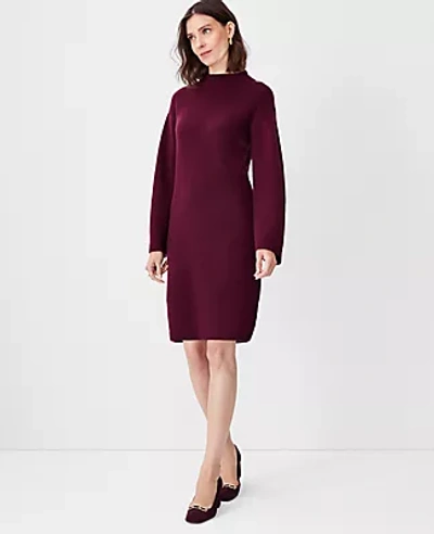 Ann taylor burgundy dress cheap