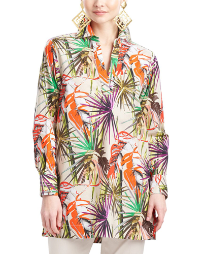 Natori El Nido Cotton Poplin Oversized Pleated Top