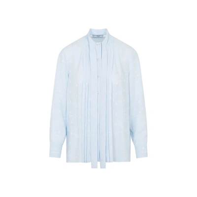 Shop Prada Silk Shirt In Blue