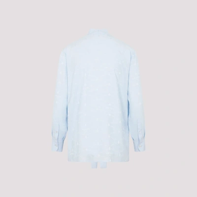 Shop Prada Silk Shirt In Blue