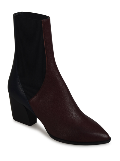Shop Pierre Hardy Ribbed Stretch Boots In Burgundy/navy