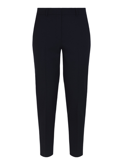 Shop Ql2 Concealed Fitted Trousers In Navy