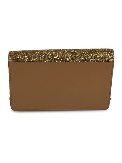 Shop Maison Margiela Glittery Shoulder Bag In Gold