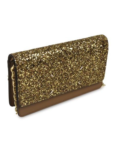 Shop Maison Margiela Glittery Shoulder Bag In Gold