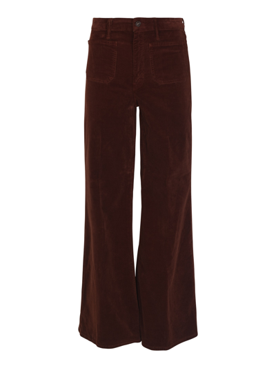 Shop Mother Buttoned Long Trousers In Burnt