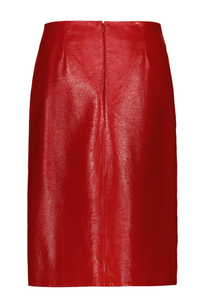 Shop Balenciaga Leather Skirt