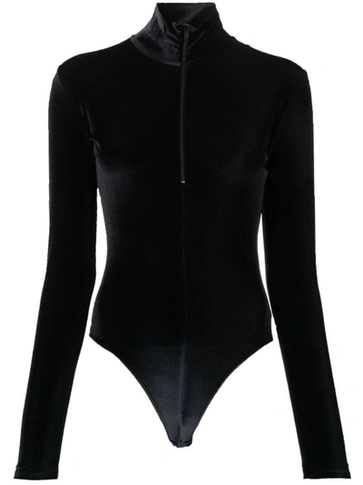 Shop Filippa K Velvet Zipper Body Clothing In Black