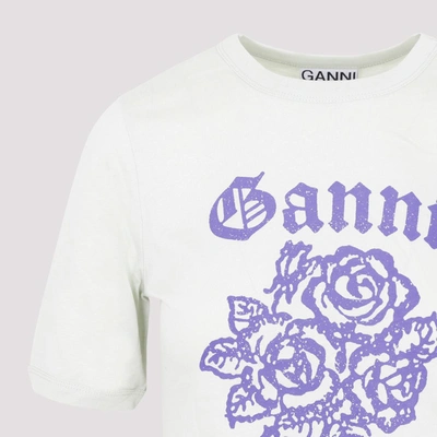 Shop Ganni Cotton T-shirt Tshirt In White