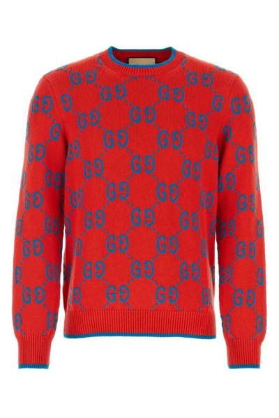 Shop Gucci Gg Knit Jacquard Jumper In Red