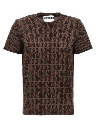 Shop Moschino Monogrammed Crewneck T In Brown