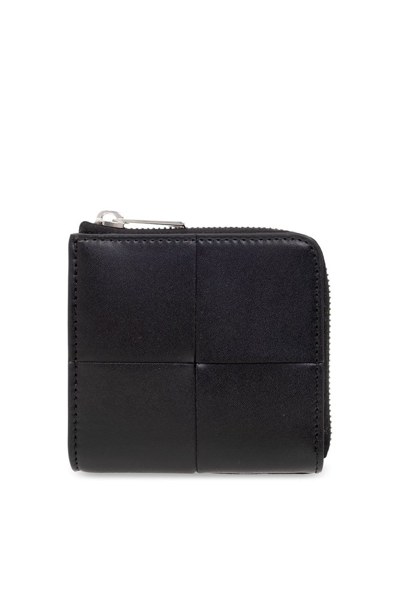 Shop Bottega Veneta Intrecciato Zip Around Wallet In Black